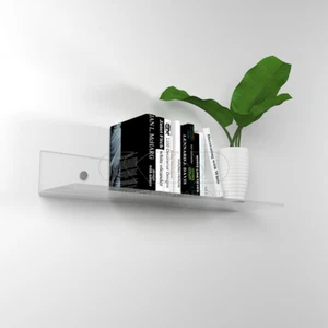 Mensola cm L 90 in plexiglass trasparente alto spessore per libri - Foto 1 di 17