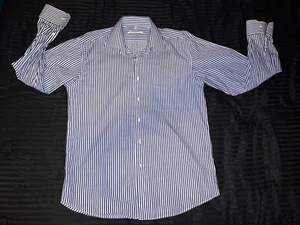 Balmain_Paris_Men's_Button Up_Dress Shirt_Blue & White Stripes_Size L 41-42_ - Picture 1 of 12