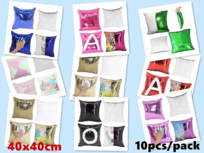 10/pack Square Blank Reversible Sequin Magic Swipe Pillow Cover Cushion Case - Image 1 of 4