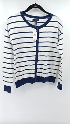GAP Niños Niñas Suéter Con Botones Cárdigan XXL Blanco/Azul Rayas 13 años Nuevo con Etiquetas Foto 1 de 4