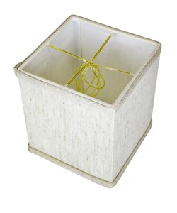 Rectangular Drum Lampshade (6x6) (6x6) x 7 Textured Oatmeal CLIP ON - Picture 1 of 8