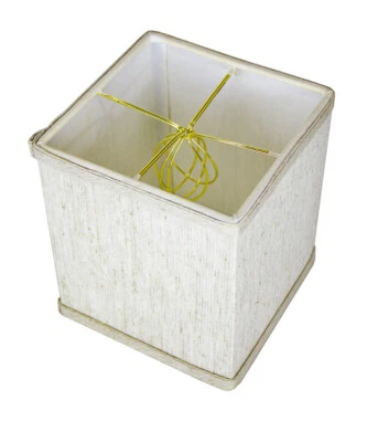 Rectangular Drum Lampshade (6x6) (6x6) x 7 Textured Oatmeal CLIP ON - Image 1 of 4