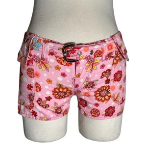 2000s DOLCE & GABBANA CARGO FLORAL PINK HOT SHORTS - Picture 1 of 7