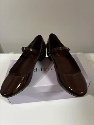 Zapatos Madden Girl Tacón Bloque Mary Jane Plano Talla 10, Marrón Oscuro Charol Foto 1 de 4