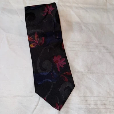 Hugo Boss Silk Necktie Floral Made in Italy Mens Designer Tie prom hoco office - Image 1 of 2
