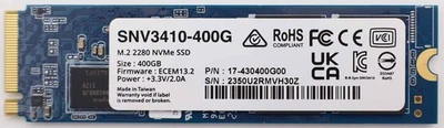 Synology SNV3410 400GB M.2 2280 NVMe PCIe 3x4 SSD Internal Disk - Image 1 of 2