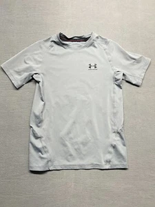 Under Armour Boys' HeatGear Short-Sleeve Fitted T-Shirt Gray Size YLG - Picture 1 of 7