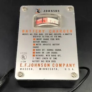 BATTERY CHARGER MODEL NO. 250 - 846 - 115 VAC - 60 CPS - 4 WATTS Johnson S5.4 - Picture 1 of 3