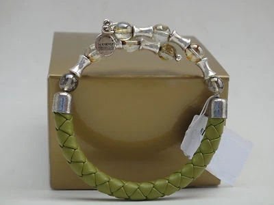 Alex and Ani Cuero ENVOLTURA MISTERIOSA ENRAIZADA, Helecho Antiguo Pulsera de Alambre con Cuentas Nuevo con Etiquetas Foto 1 de 4