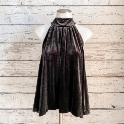 NWT French Connection velvet halter top - Image 1 of 4