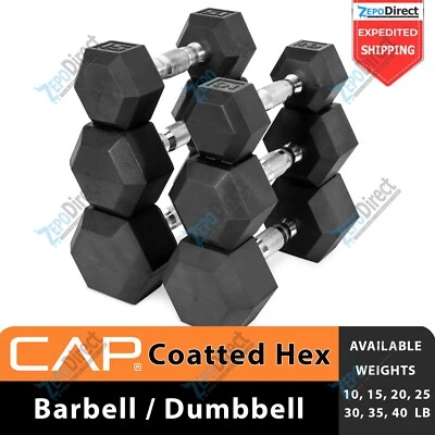 ⭐️⭐️⭐️⭐️⭐️ Juegos de pesas hexagonales recubiertas CAP de 10, 15, 20, 25, 30, 35, 40 libras Foto 1 de 3