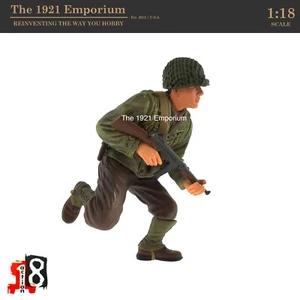 ☆ 1:18 Scale Dragon Models Action 18 Series WWII US Army Thompson MG Soldier - Picture 1 of 3