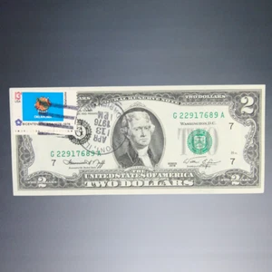 1976 US $2 DOLLAR OK FIRST DAY COVER APR 13, 1976 BANKNOTE UNCIRCULATED BILL - Picture 1 of 3
