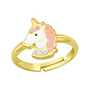 Einhorn Kinder Ring 925 Silber - Größe 4 für Schmuck Geschenk - Picture 1 of 5