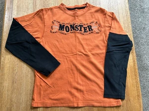 Boys Gymboree Long Sleeve Orange & Black Halloween Monster top tee 10 GUC - Picture 1 of 1