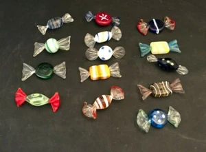 14 Stück dekorative Vintage Hartbonbons mit Glasfolie (evtl. Murano) - Bild 1 von 1