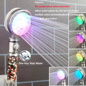 LED 3/7 Colors Shower Head Automatically Color-Changing LED Shower Light Water S - Picture 1 of 21