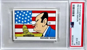 1973 Panini OK VIP #24 Richard Nixon Caricature Card PSA 6 EX-MT POP 2 USA - Picture 1 of 2