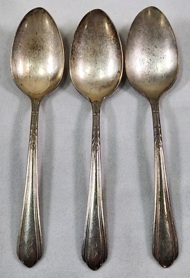 Lote De Colección 3 Cucharas para Servir Oneida Community JUNIO VIVERO Plateado con Monograma G Foto 1 de 4