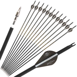30" Pure Carbon Arrow SP350-600 Archery Recurve Bow Compoundbow Shooting Hunting - Picture 1 of 28