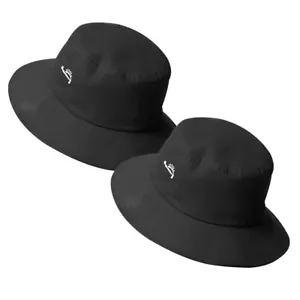 2 Pcs Black Bucket Hats Women's Wide Brim Sun Cap Fishermen UV Protection UPF50+ - Picture 1 of 11
