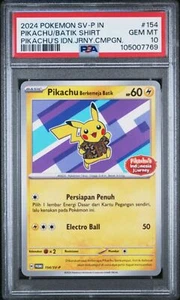 PSA 10 - 2024 S&V Black Star Promo Pikachu 155/SV-P Pikachu's Indonesian Journey - Picture 1 of 2