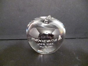 Tiffany & CO Lead Crystal Apple Paperweight Mexicana NY 1989's Signed 2810 - Picture 1 of 4