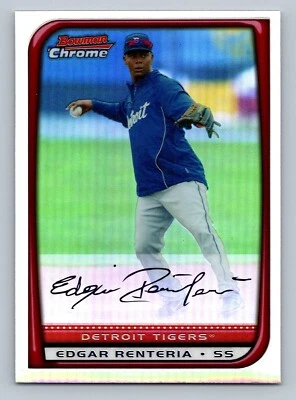 EDGAR RENTERIA 2008 BOWMAN CHROME REFRACTOR #169 DETROIT TIGERS - Image 1 of 2
