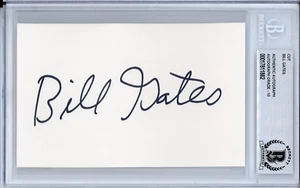 SIGNED Bill Gates CUT Microsoft Founder Beckett BAS COA GEM MINT 10 AUTOGRAPH - Picture 1 of 2
