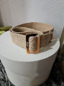 Brauner gewebter Hornschnallengürtel. 100 % Jute - Bild 1 von 3