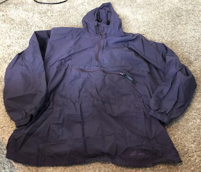 Vintage LL Bean Purple Pullover Hooded Jacket Windbreaker Pouch Size Medium - Image 1 of 4
