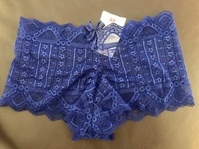 NUEVO H&M Mujeres Encaje Hipsters Cintura Baja Niños Pantalones Cortos Ropa Interior Talla 4 XS Color Azul Foto 1 de 2