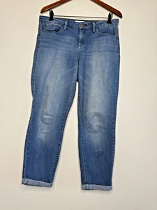 Jessica Simpson Jeans 10 Roll Crop Skinny Blau Dark Wash Mid Rise Denim - Bild 1 von 13