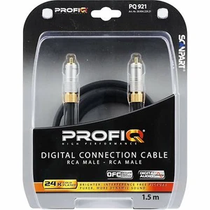 PROFI Q Digital RCA male to RCA male Cable 24 Carat Gold-Plated Double Shielded - Picture 1 of 2