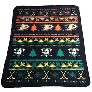 Mighty Ducks of ANAHEIM DUCKS Duel Logo Blanket Christmas Holiday 54" x 46" - Picture 1 of 9