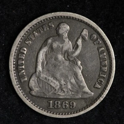 1869-S Seated Liberty Half Dime CHOICE XF - Tough Date E833 GEC - Image 1 of 2