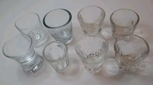 Vintage Bartender Heavy Weighted Bottom Clear Shot Glasses - Eight (8) Glasses - Picture 1 of 16