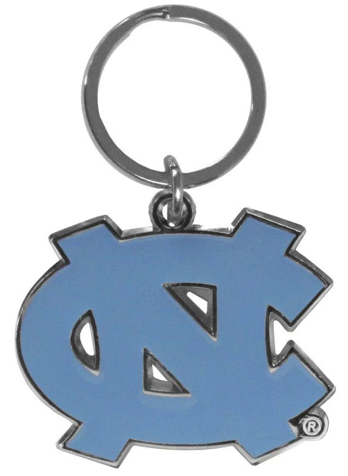 North Carolina Tar Heels Cut Out Logo Keychain [NEW] NCAA Chrome Car Key Chain - Image 1 of 1