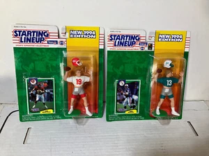 Starting Lineup 1994 Dan Marino Dolphins, Joe Montana Chiefs Figures w/card - Picture 1 of 7