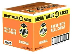 Jacob's Original Mini Cheddars Cheese Biscuits Snack - Pack of 48 Bags 8x6x25g