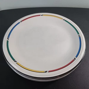 Set Of 4 Vtg. Studio Nova "Color Rings" 11" Dinner Plates - Picture 1 of 6