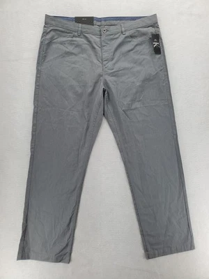Calvin Klein Pants Mens 40x32 Gray Cotton Chino Casual Flat Front Pockets CK NWT - Image 1 of 4