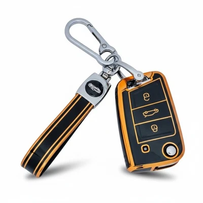 Car Key Cover Case For Volkswagen VW Polo Tiguan Passat Golf 7 MK7 with Keychain - Image 1 of 4