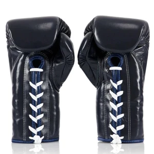 FAIRTEX Pro Training Gloves Mexican Style Boxing Muay Thai Gym Blue Leather BGL7 - Picture 1 of 5