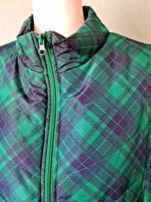 2X Woman's Blue Green Full Zip Vest Pockets - Image 1 of 4