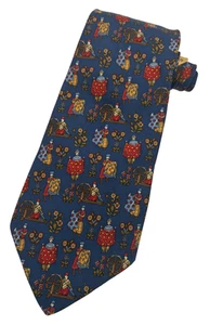 SALVATORE FERRAGAMO Men's 100% Silk Tie ITALY Luxury Chinese Milling EUC - Picture 1 of 6