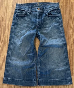 7 PARA TODA LA HUMANIDAD Jengibre Pierna Ancha Denim Medio Azul Jean Capris Talla 25 - Imagen 1 de 6