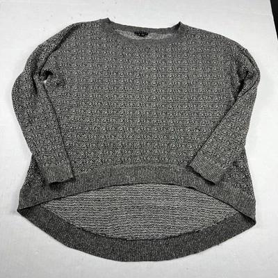 Theory Womens Gray Textured Knit High Low Sweater Size Large Minimalist Cozy - Image 1 of 4