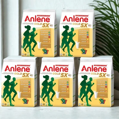5 paquetes de leche en polvo Anlene Gold 5X 1 kg adulto 45+ años o más Foto 1 de 4
