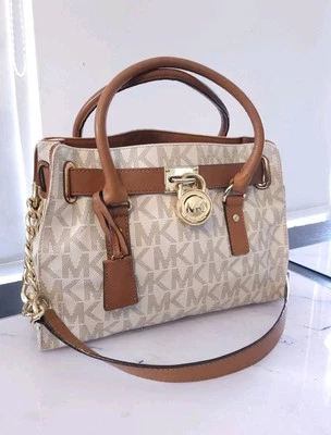 Michael Kors Hamilton Handbag womens shoulder Bag Padlock logo - Image 1 of 4